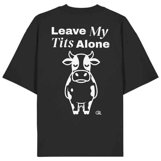 Angry Cow Rücken-Print – Schwarz Oversize Shirt | GÖRL Feminist Statement Wear Berlin