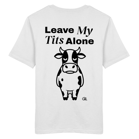 Angry Cow Rücken-Print – Weiss Bio Shirt | GÖRL Feminist Statement Wear Berlin