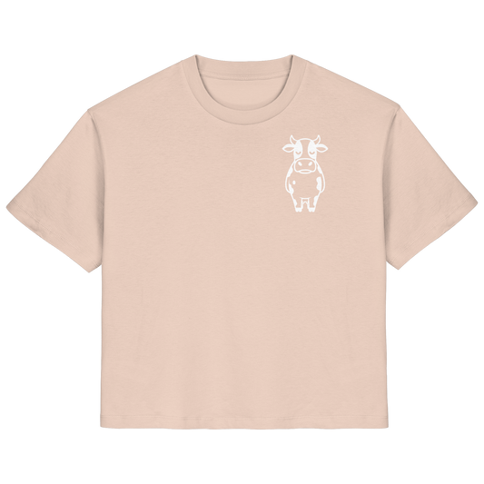 Angry Cow Statement-Print – Fraiche Peche Fitted Shirt | GÖRL Bio-Baumwolle, DTF-Druck in DE