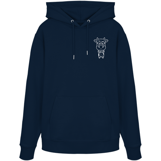 Annoyed Cow Statement-Print – French Navy Hoodie | GÖRL Bio-Baumwolle, DTF-Druck in DE
