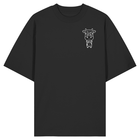 Annoyed Cow Statement-Print – Schwarz Oversize Shirt | GÖRL Bio-Baumwolle, DTF-Druck in DE