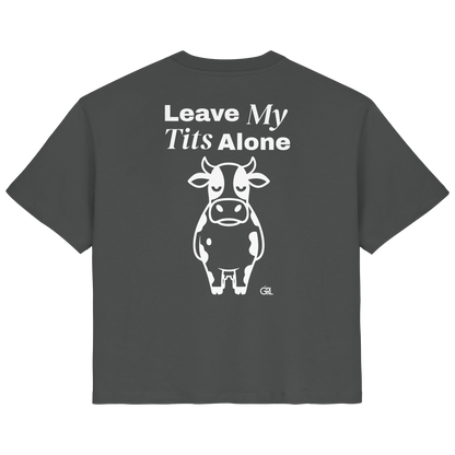 Angry Cow Rücken-Print – Anthracite Fitted Shirt | GÖRL Feminist Statement Wear Berlin