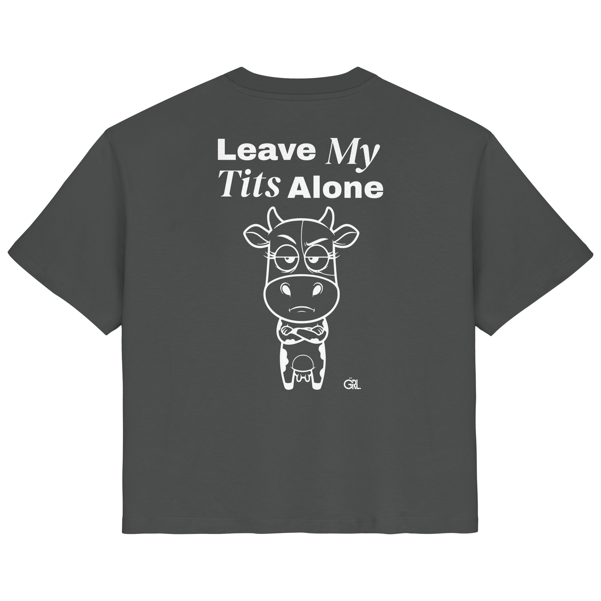 Annoyed Cow Rücken-Print – Anthracite Fitted Shirt | GÖRL Feminist Statement Wear Berlin