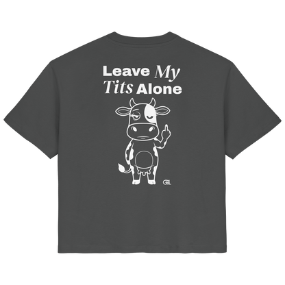 Finger Cow Rücken-Print – Anthracite Fitted Shirt | GÖRL Feminist Statement Wear Berlin