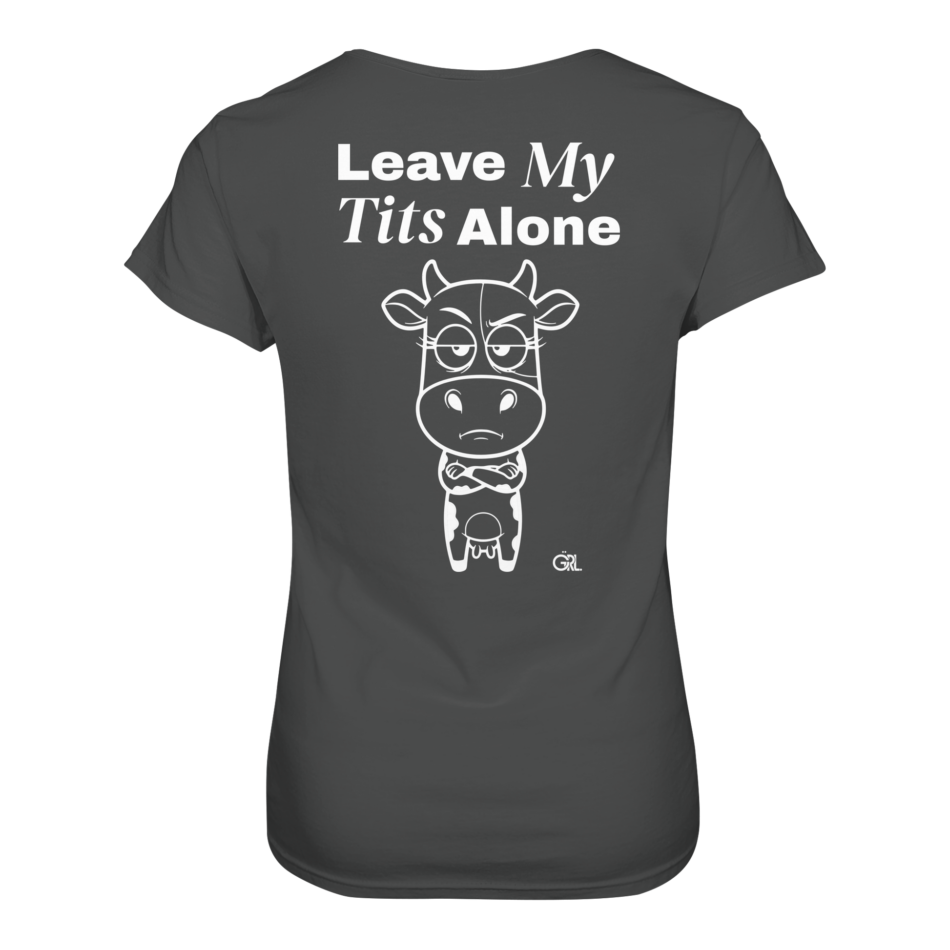 Annoyed Cow Rücken-Print – Anthracite Fitted Shirt | GÖRL Feminist Statement Wear Berlin