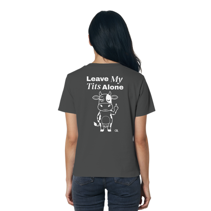 Finger Cow Rücken-Print – Anthracite Fitted Shirt | GÖRL Feminist Statement Wear Berlin
