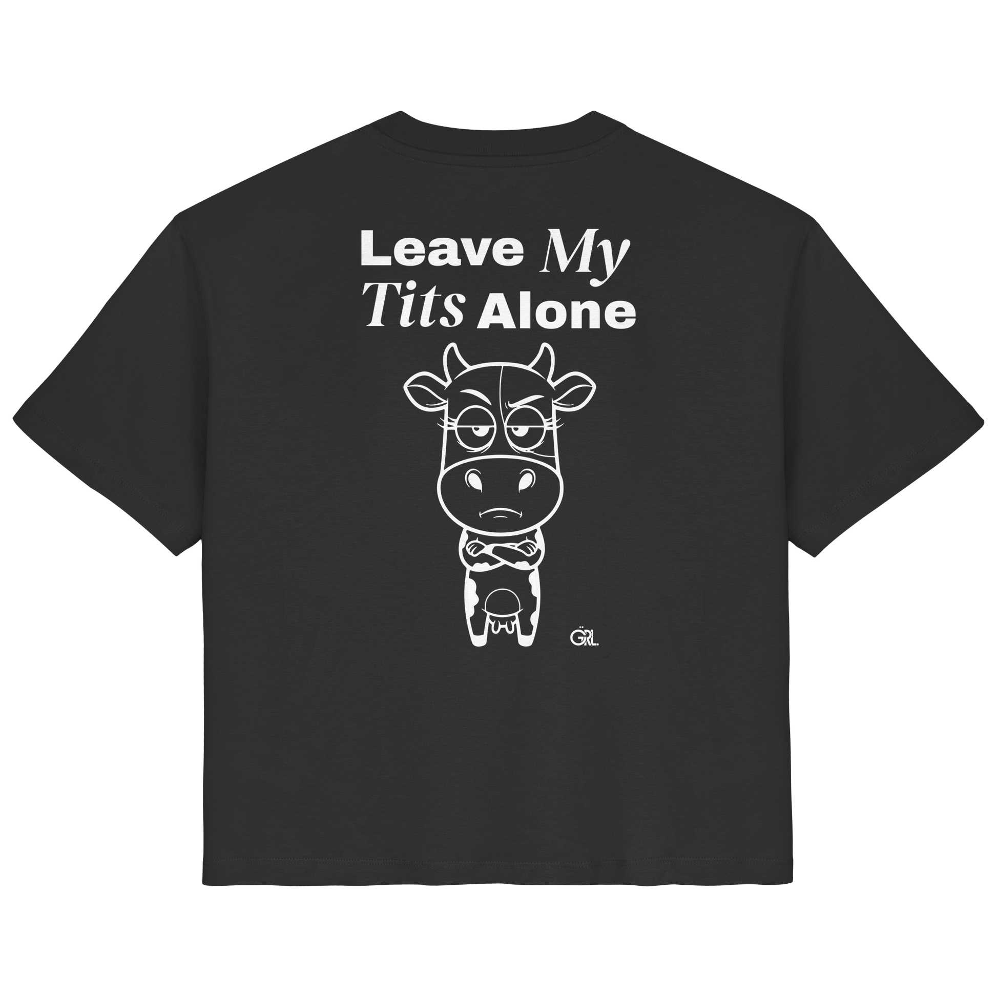 Annoyed Cow Rücken-Print – Schwarz Fitted Shirt | GÖRL Feminist Statement Wear Berlin