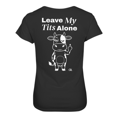Finger Cow Rücken-Print – Schwarz Fitted Shirt | GÖRL Feminist Statement Wear Berlin