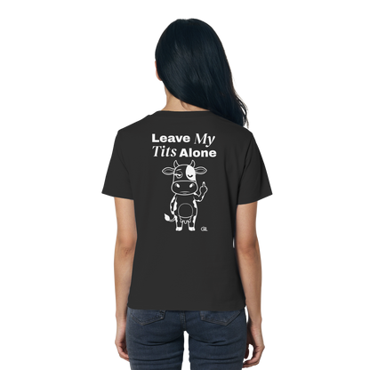Finger Cow Rücken-Print – Schwarz Fitted Shirt | GÖRL Feminist Statement Wear Berlin