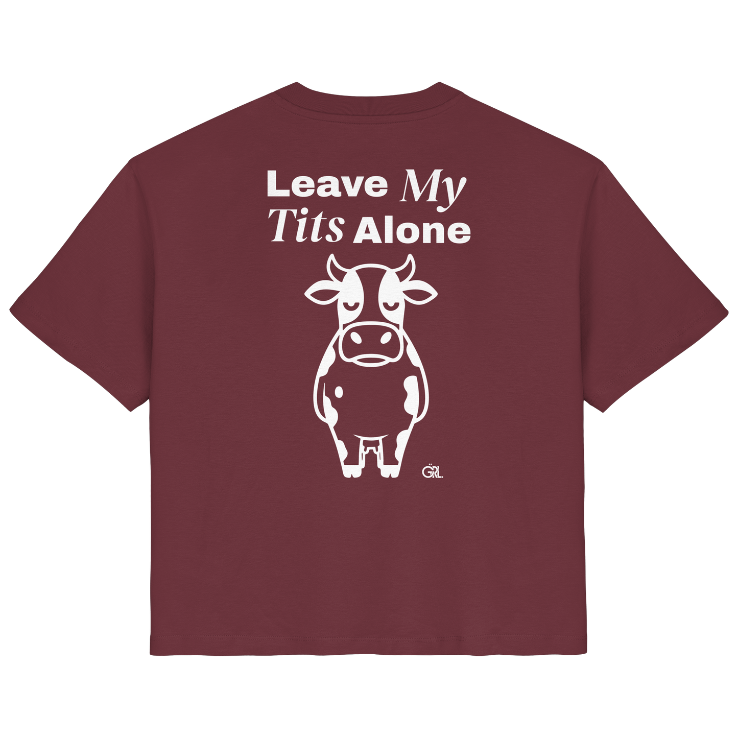 Angry Cow Rücken-Print – Burgundy Fitted Shirt | GÖRL Feminist Statement Wear Berlin