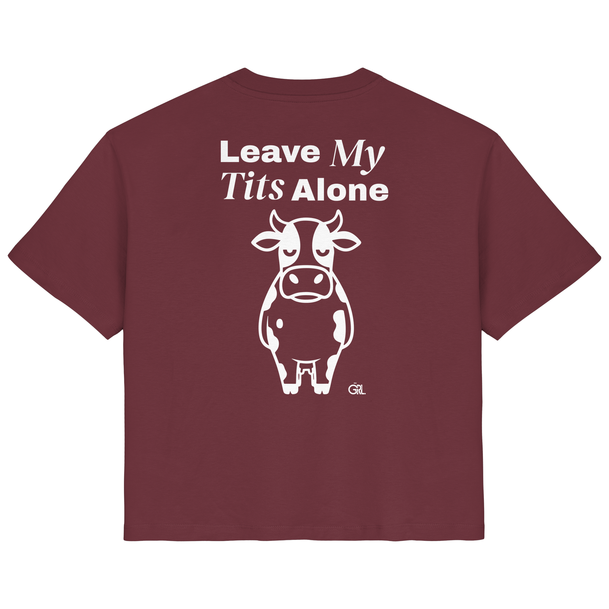 Angry Cow Rücken-Print – Burgundy Fitted Shirt | GÖRL Feminist Statement Wear Berlin