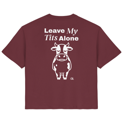 Angry Cow Rücken-Print – Burgundy Fitted Shirt | GÖRL Feminist Statement Wear Berlin