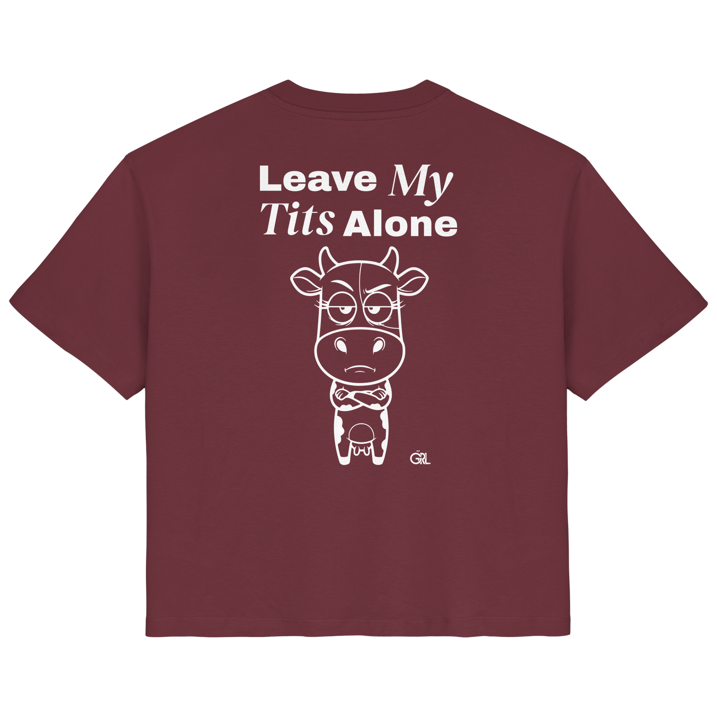 Annoyed Cow Rücken-Print – Burgundy Fitted Shirt | GÖRL Feminist Statement Wear Berlin