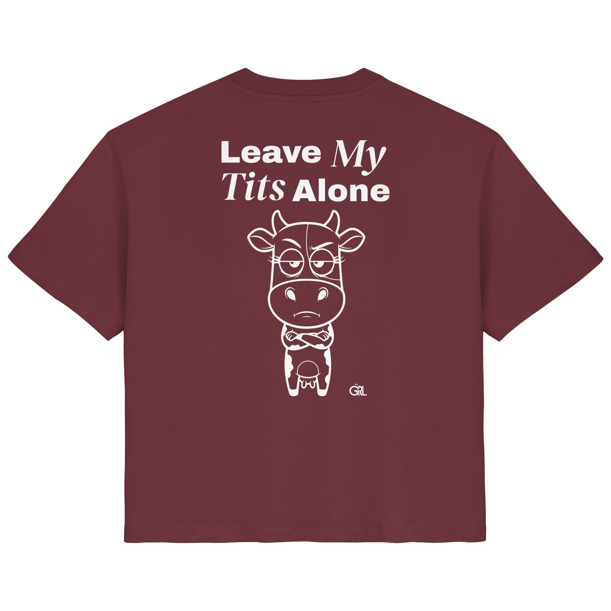 Annoyed Cow Rücken-Print – Burgundy Fitted Shirt | GÖRL Feminist Statement Wear Berlin