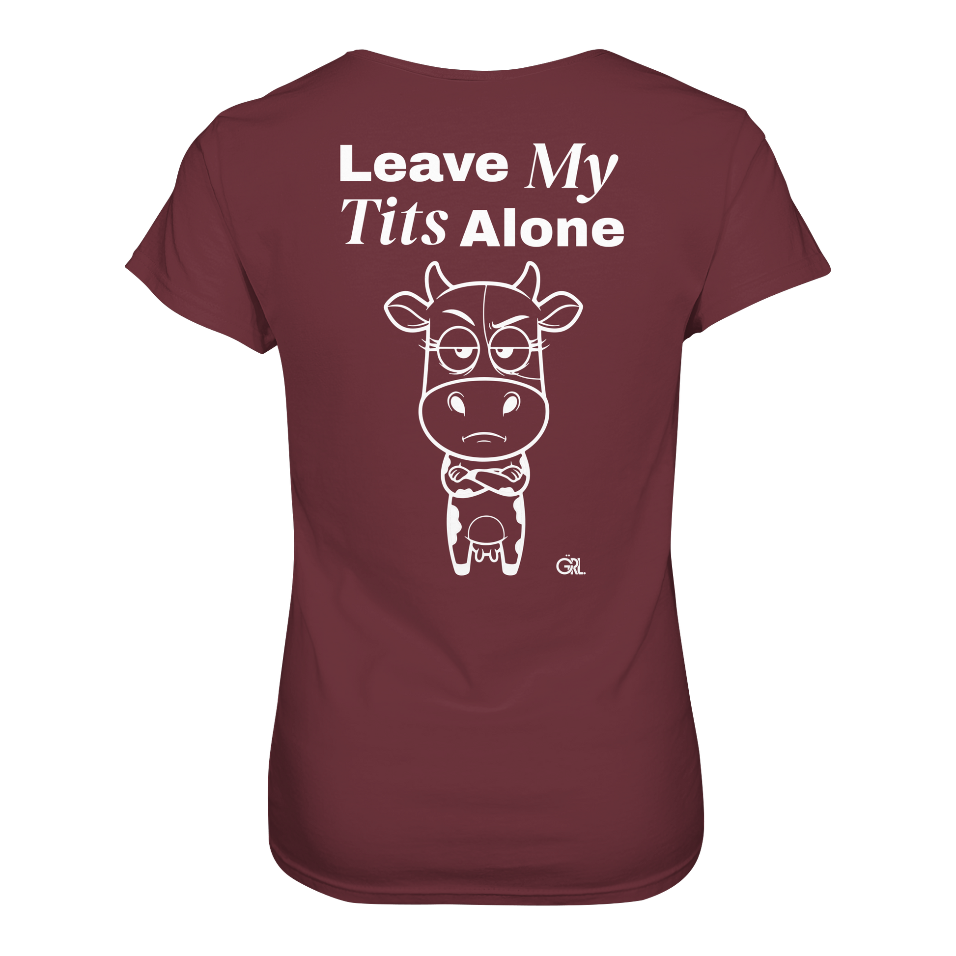 Annoyed Cow Rücken-Print – Burgundy Fitted Shirt | GÖRL Feminist Statement Wear Berlin
