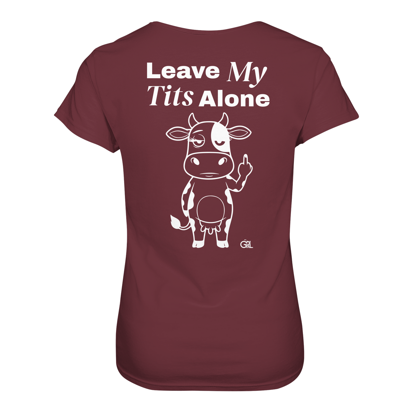 Finger Cow Rücken-Print – Burgundy Fitted Shirt | GÖRL Feminist Statement Wear Berlin