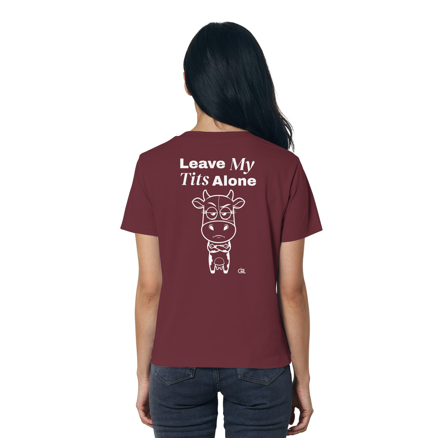 Annoyed Cow Rücken-Print – Burgundy Fitted Shirt | GÖRL Feminist Statement Wear Berlin
