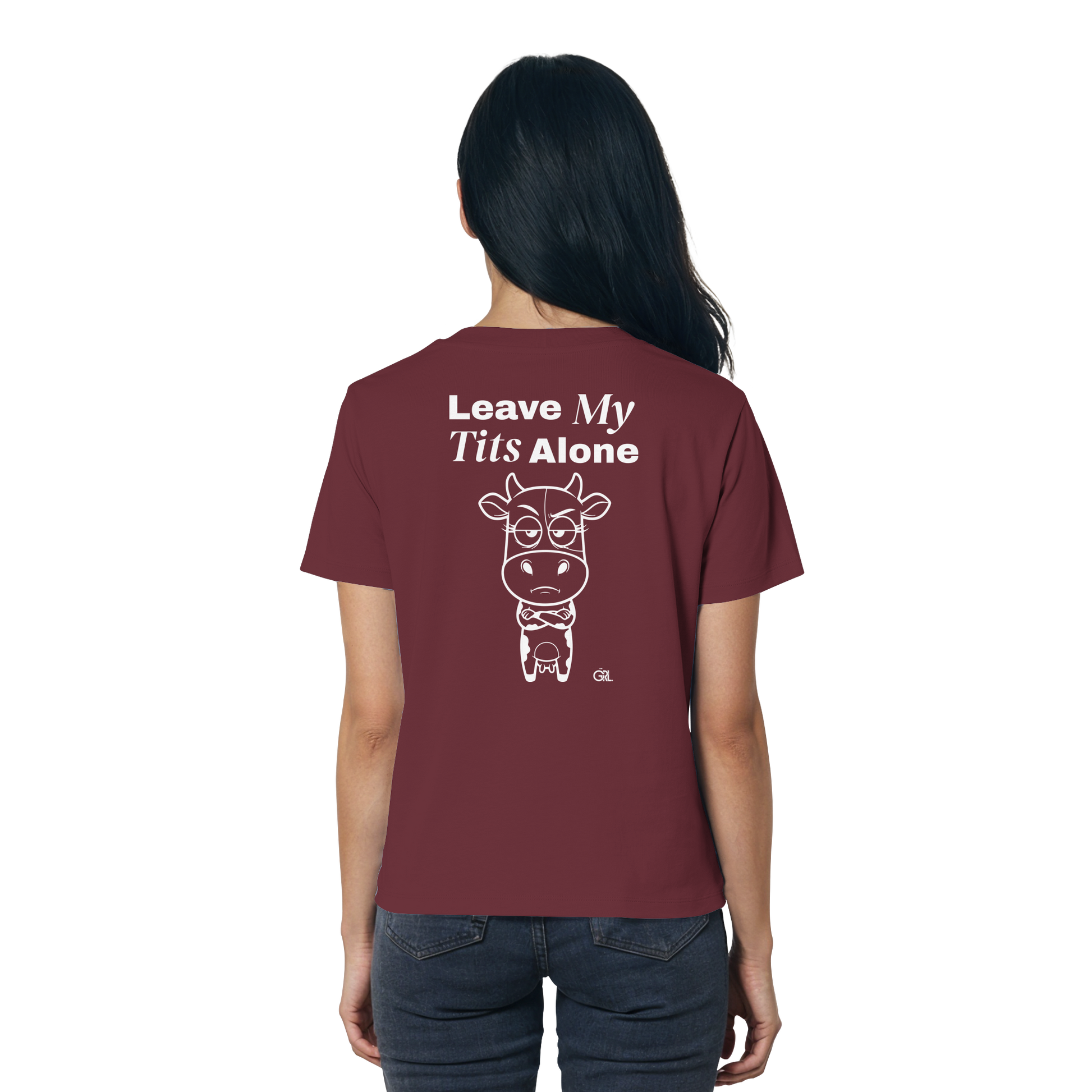 Annoyed Cow Rücken-Print – Burgundy Fitted Shirt | GÖRL Feminist Statement Wear Berlin