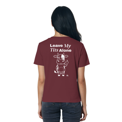 Finger Cow Rücken-Print – Burgundy Fitted Shirt | GÖRL Feminist Statement Wear Berlin