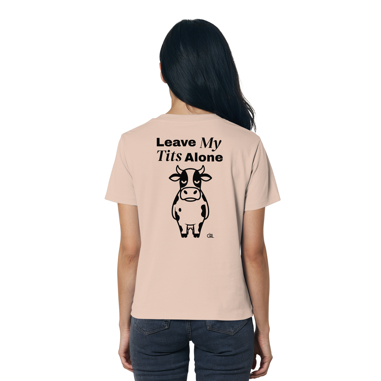 Angry Cow Rücken-Print – Fraiche Peche Fitted Shirt | GÖRL Feminist Statement Wear Berlin