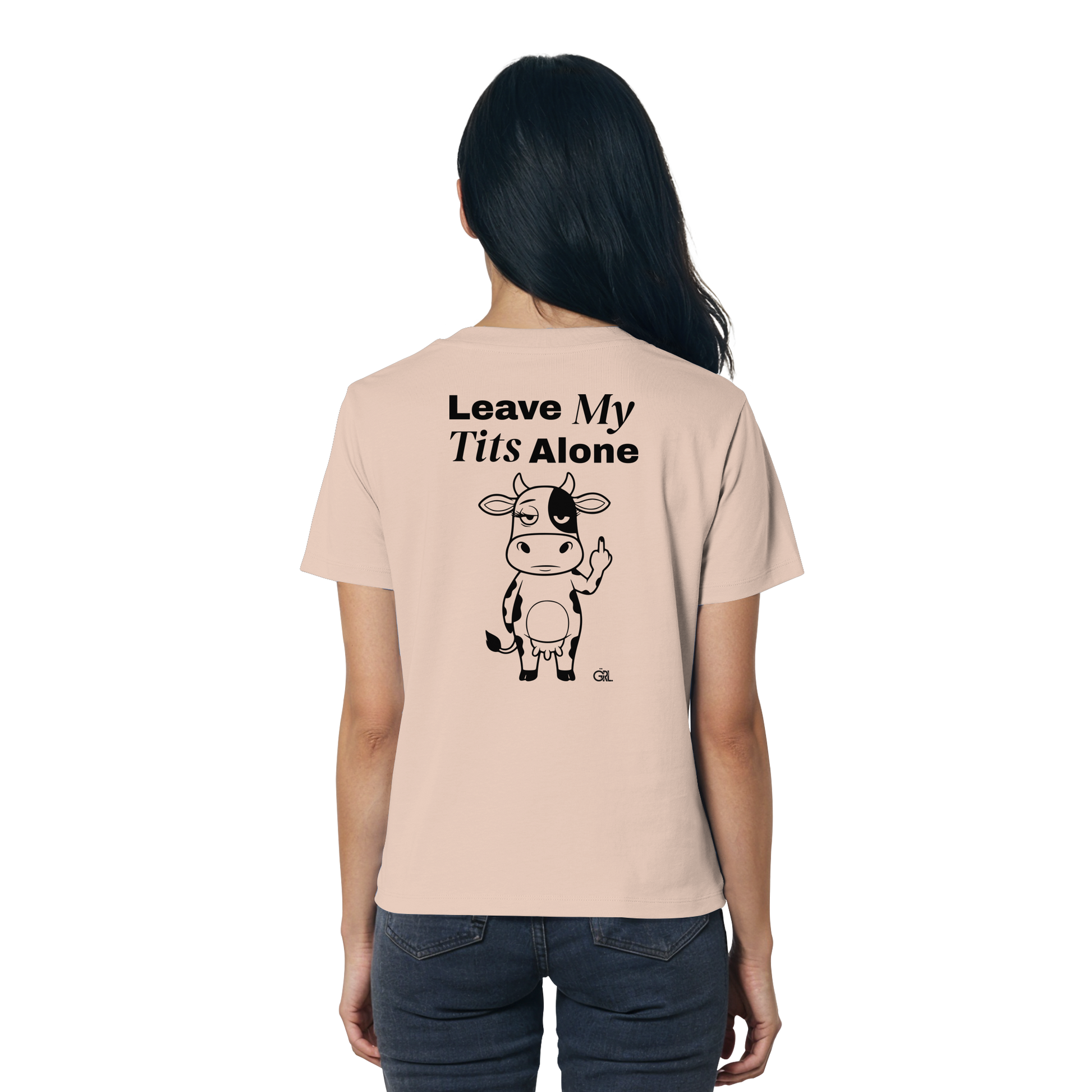 Finger Cow Rücken-Print – Fraiche Peche Fitted Shirt | GÖRL Feminist Statement Wear Berlin