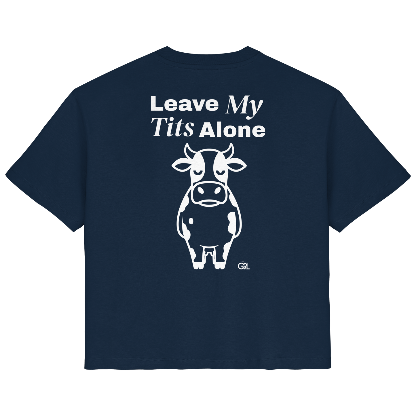 Angry Cow Rücken-Print – French Navy Fitted Shirt | GÖRL Feminist Statement Wear Berlin