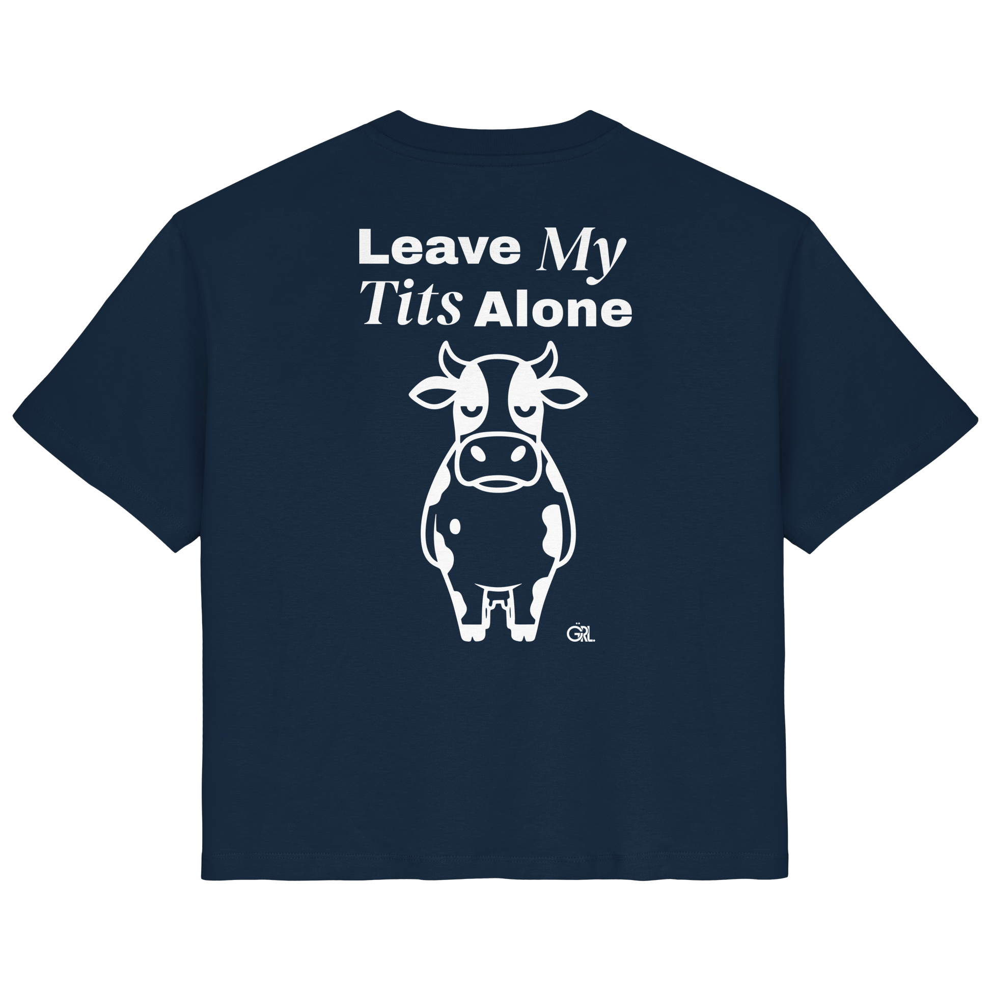 Angry Cow Rücken-Print – French Navy Fitted Shirt | GÖRL Feminist Statement Wear Berlin