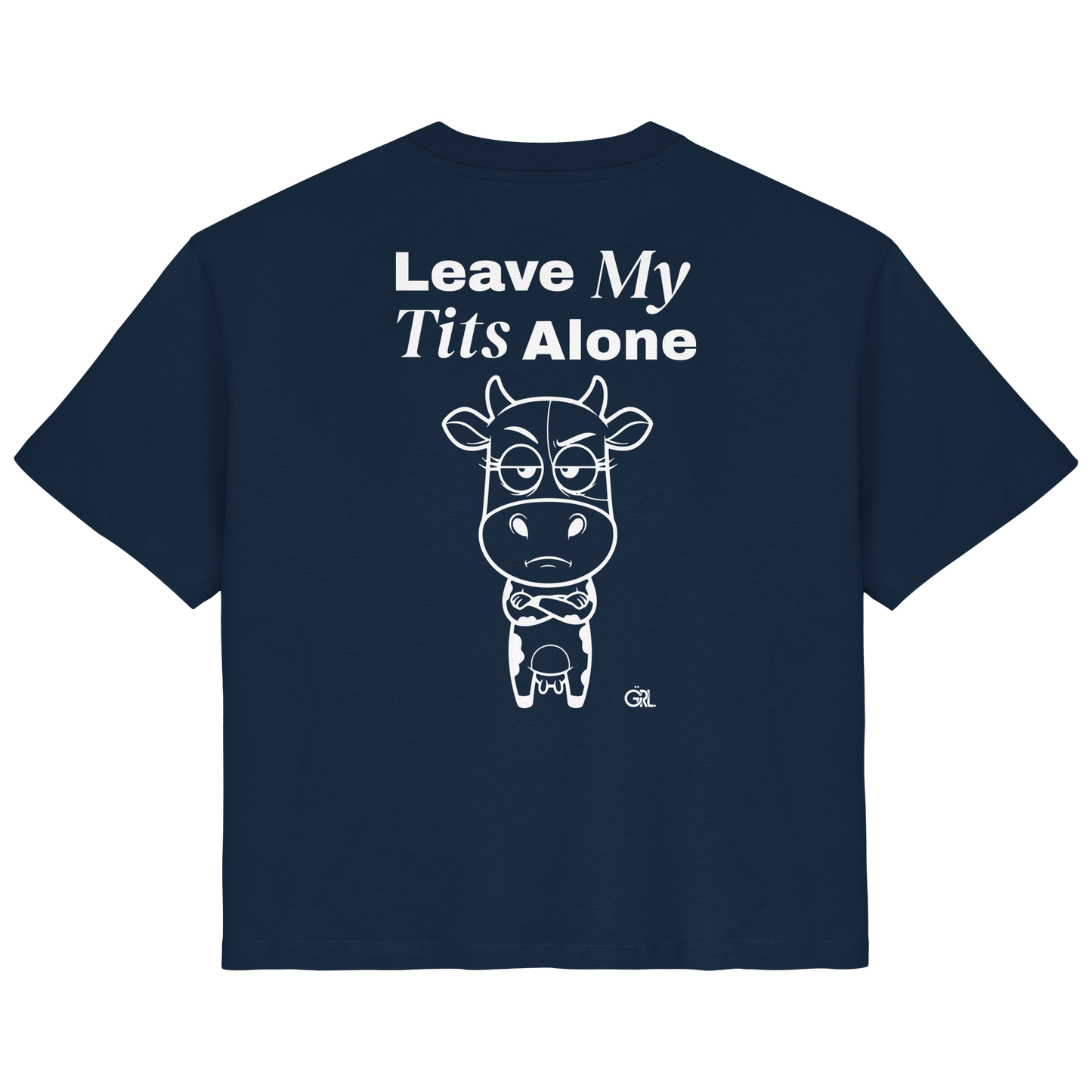 Annoyed Cow Rücken-Print – French Navy Fitted Shirt | GÖRL Feminist Statement Wear Berlin