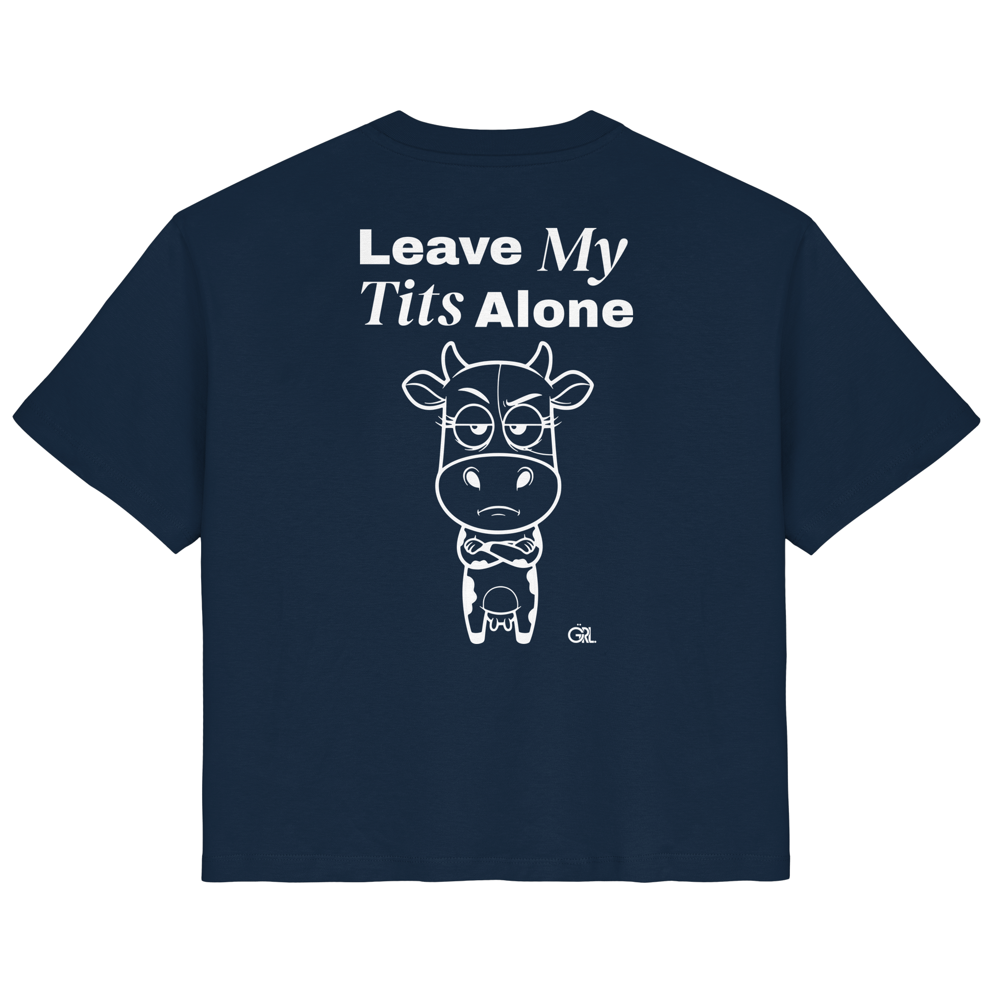 Annoyed Cow Rücken-Print – French Navy Fitted Shirt | GÖRL Feminist Statement Wear Berlin