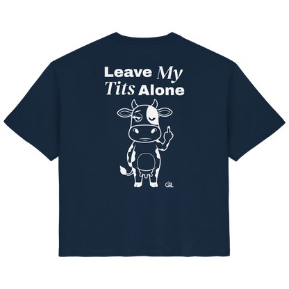 Finger Cow Rücken-Print – French Navy Fitted Shirt | GÖRL Feminist Statement Wear Berlin