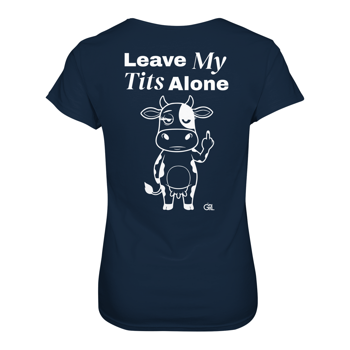 Finger Cow Rücken-Print – French Navy Fitted Shirt | GÖRL Feminist Statement Wear Berlin