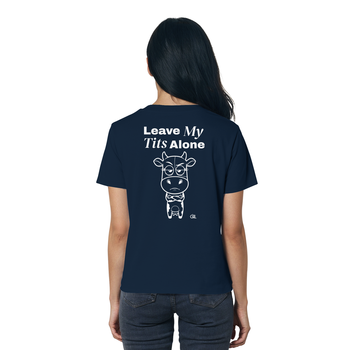 Annoyed Cow Rücken-Print – French Navy Fitted Shirt | GÖRL Feminist Statement Wear Berlin
