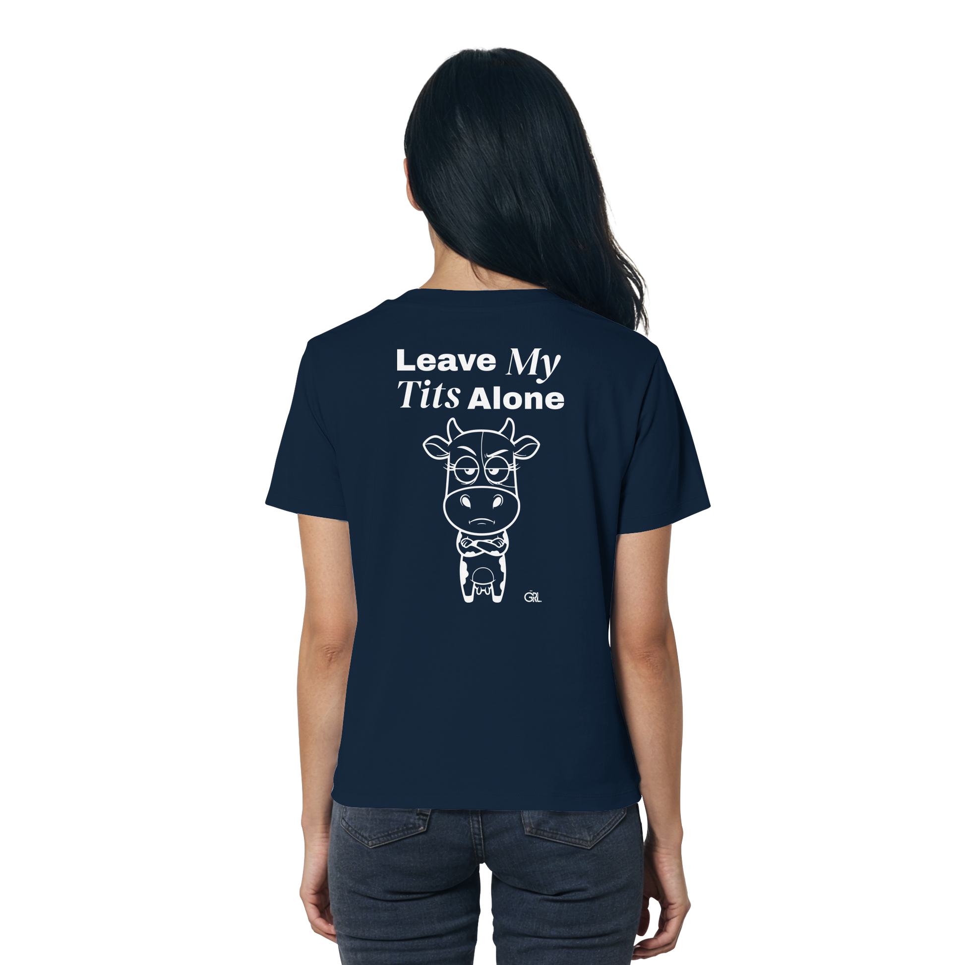 Annoyed Cow Rücken-Print – French Navy Fitted Shirt | GÖRL Feminist Statement Wear Berlin