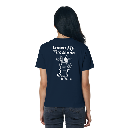 Finger Cow Rücken-Print – French Navy Fitted Shirt | GÖRL Feminist Statement Wear Berlin