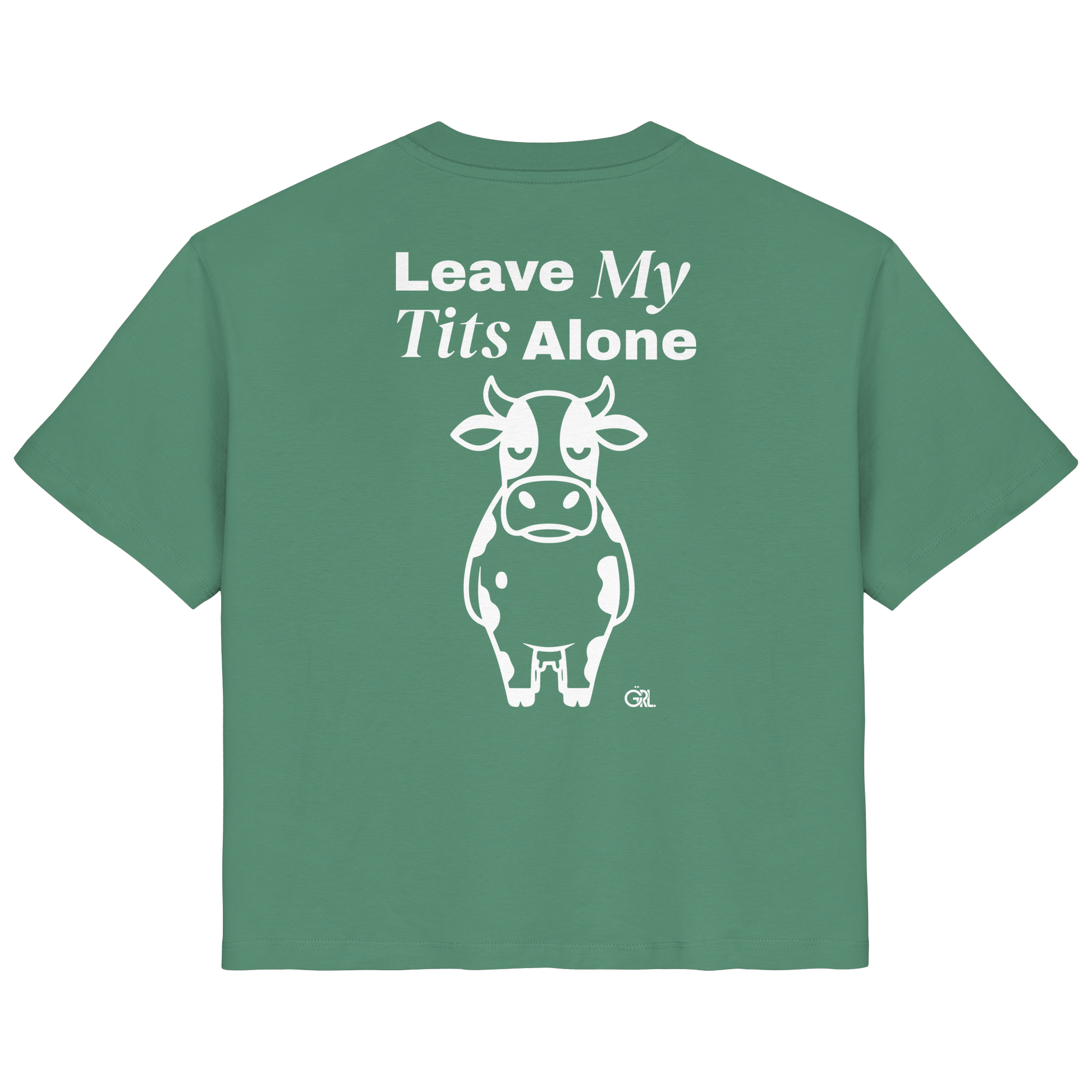 Angry Cow Rücken-Print – Green Bay Fitted Shirt | GÖRL Feminist Statement Wear Berlin