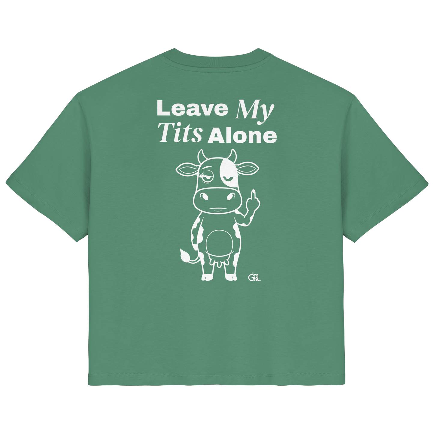 Finger Cow Rücken-Print – Green Bay Fitted Shirt | GÖRL Feminist Statement Wear Berlin