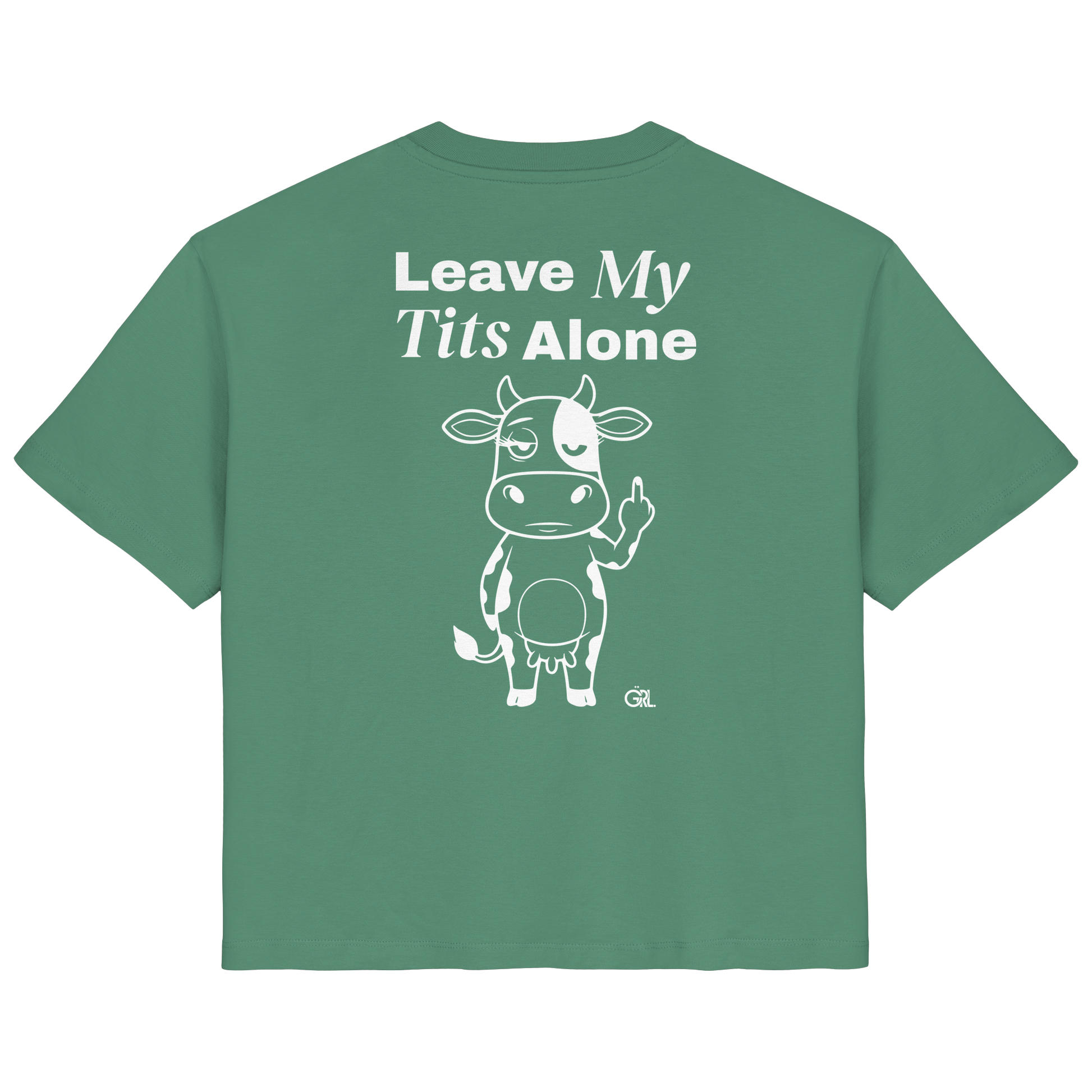 Finger Cow Rücken-Print – Green Bay Fitted Shirt | GÖRL Feminist Statement Wear Berlin