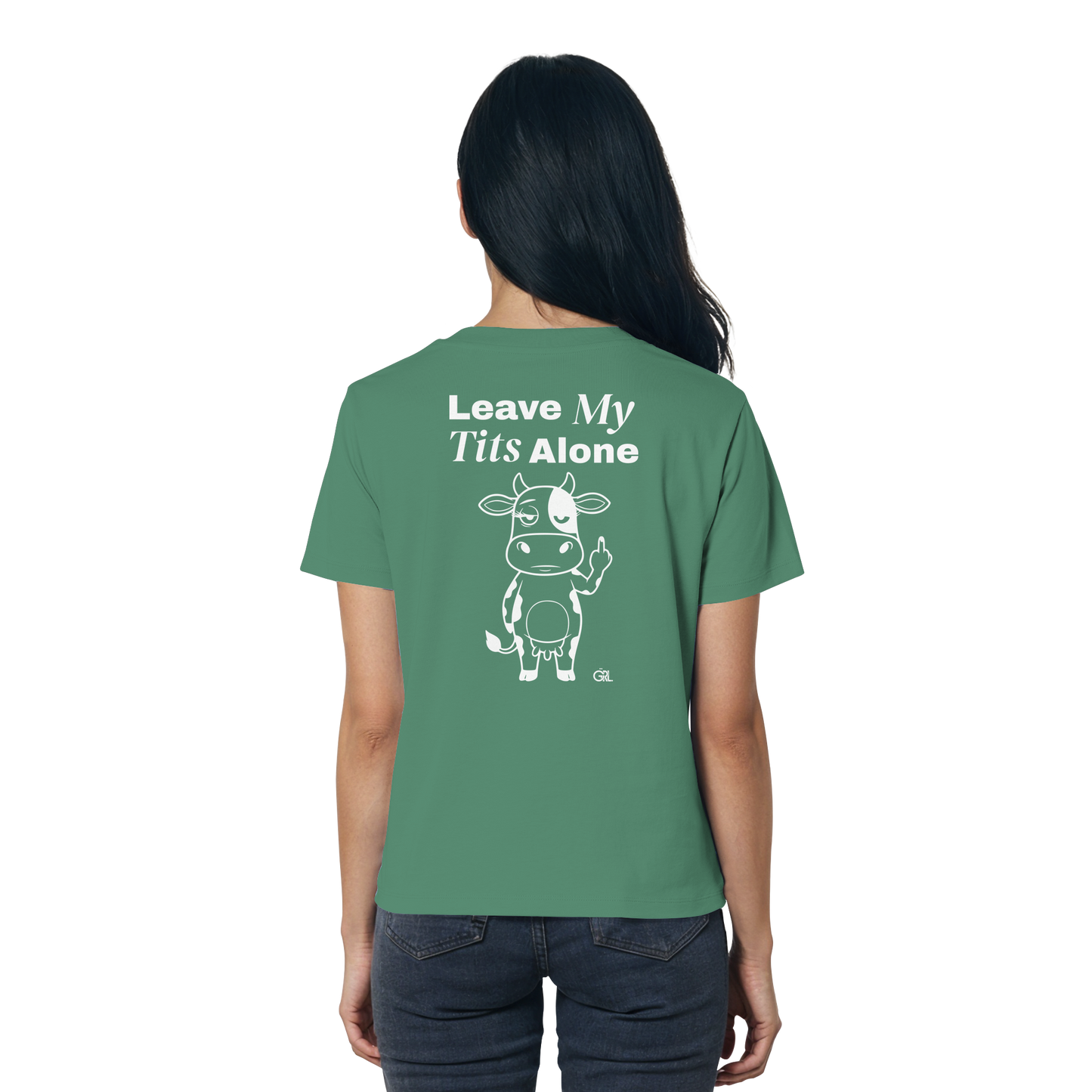 Finger Cow Rücken-Print – Green Bay Fitted Shirt | GÖRL Feminist Statement Wear Berlin