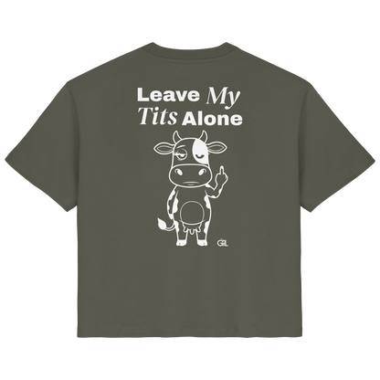 Finger Cow Rücken-Print – Khaki Fitted Shirt | GÖRL Feminist Statement Wear Berlin