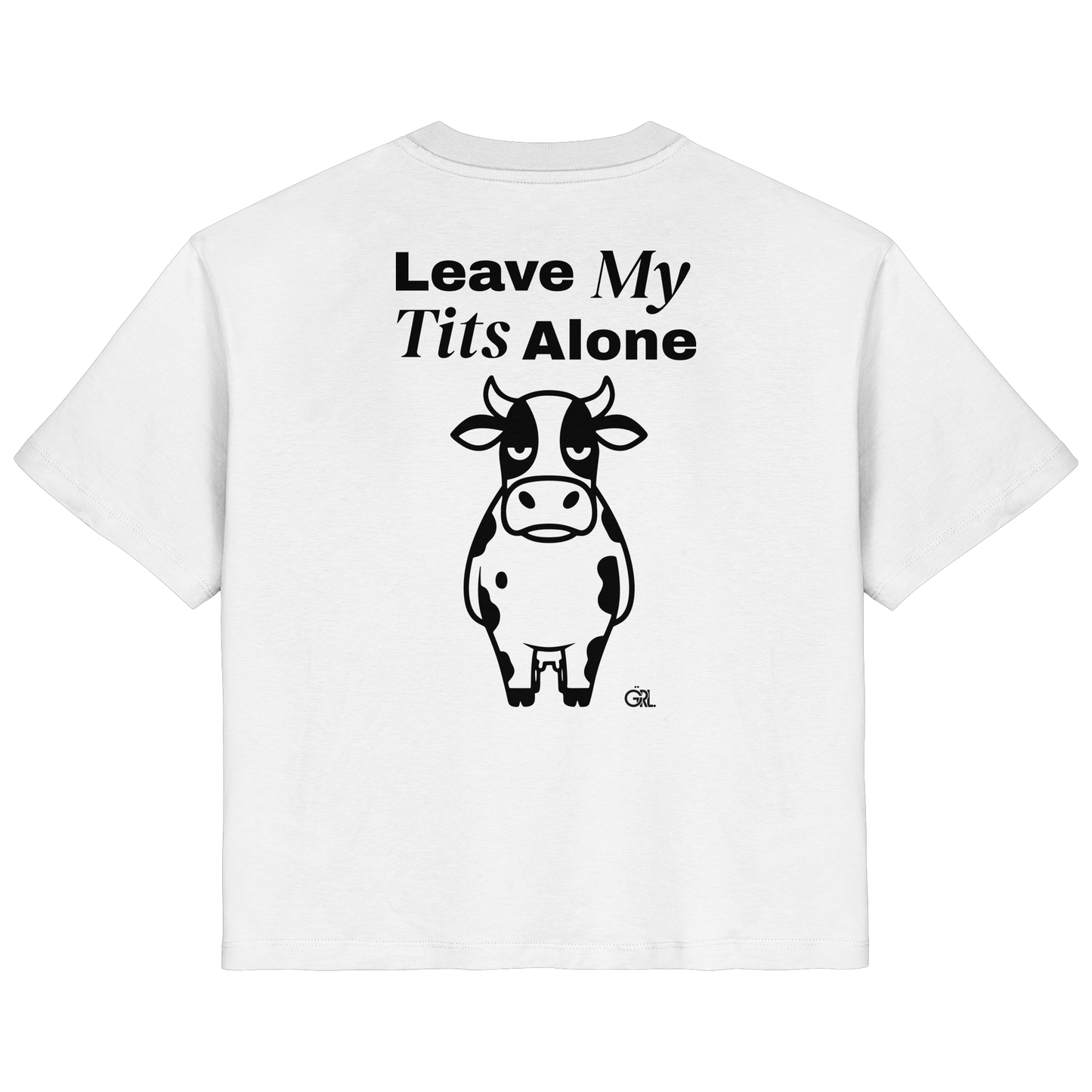 Angry Cow Rücken-Print – Weiss Fitted Shirt | GÖRL Feminist Statement Wear Berlin