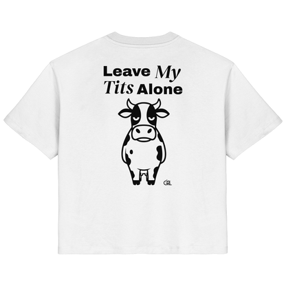 Angry Cow Rücken-Print – Weiss Fitted Shirt | GÖRL Feminist Statement Wear Berlin