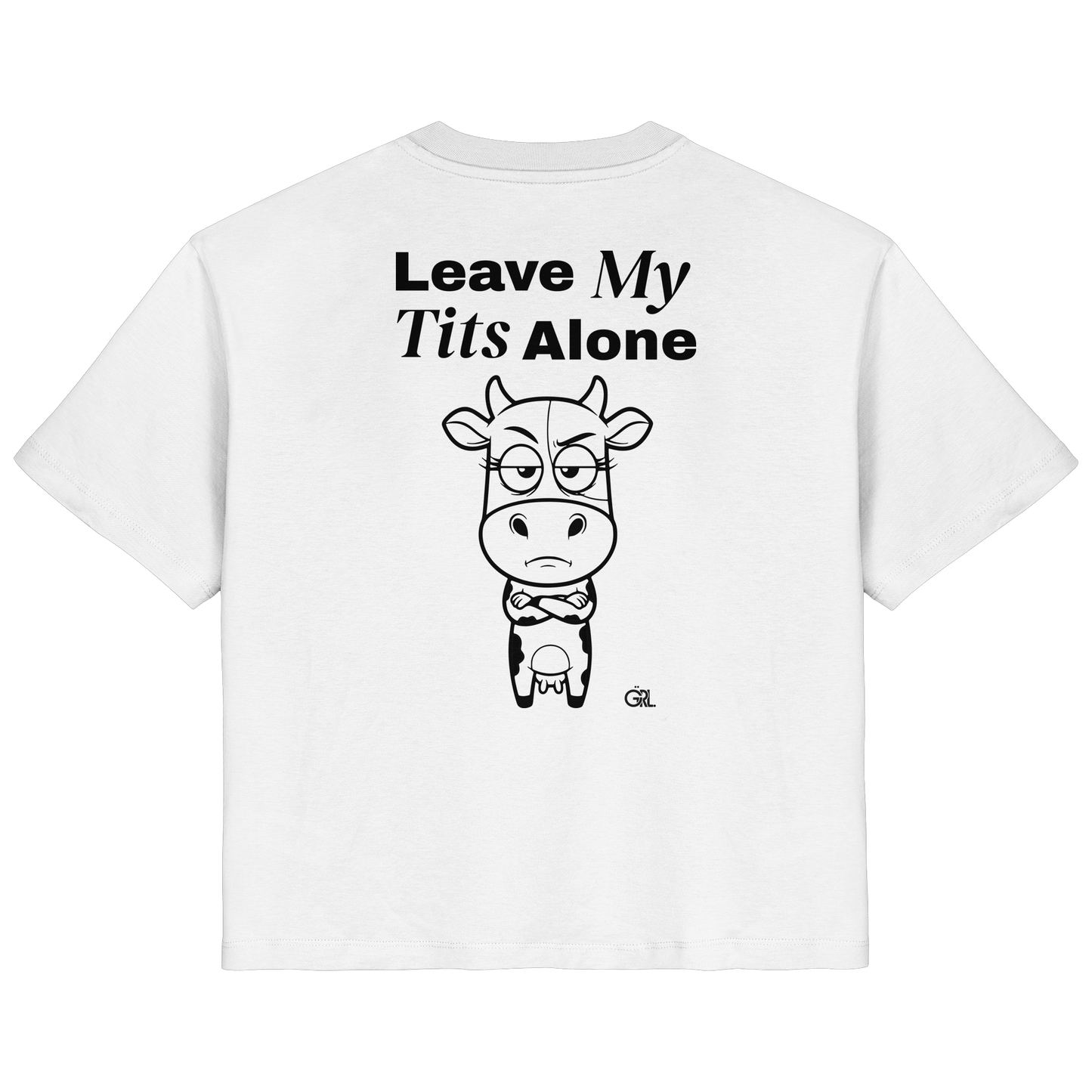 Annoyed Cow Rücken-Print – Weiss Fitted Shirt | GÖRL Feminist Statement Wear Berlin
