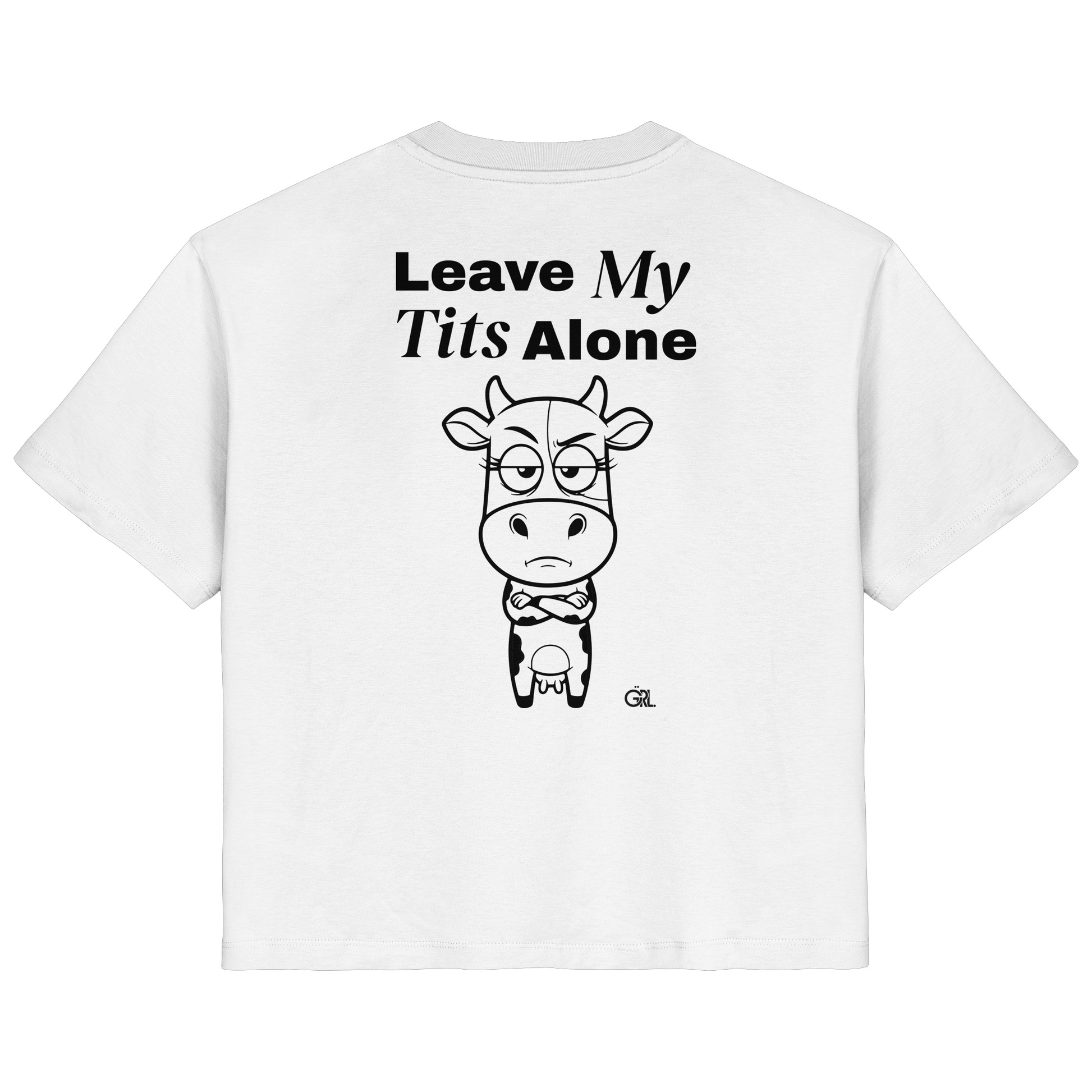 Annoyed Cow Rücken-Print – Weiss Fitted Shirt | GÖRL Feminist Statement Wear Berlin