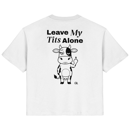 Finger Cow Rücken-Print – Weiss Fitted Shirt | GÖRL Feminist Statement Wear Berlin