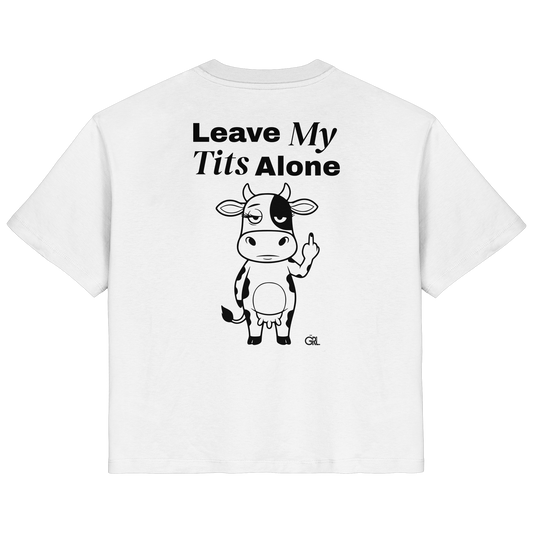 Finger Cow Rücken-Print – Weiss Fitted Shirt | GÖRL Feminist Statement Wear Berlin