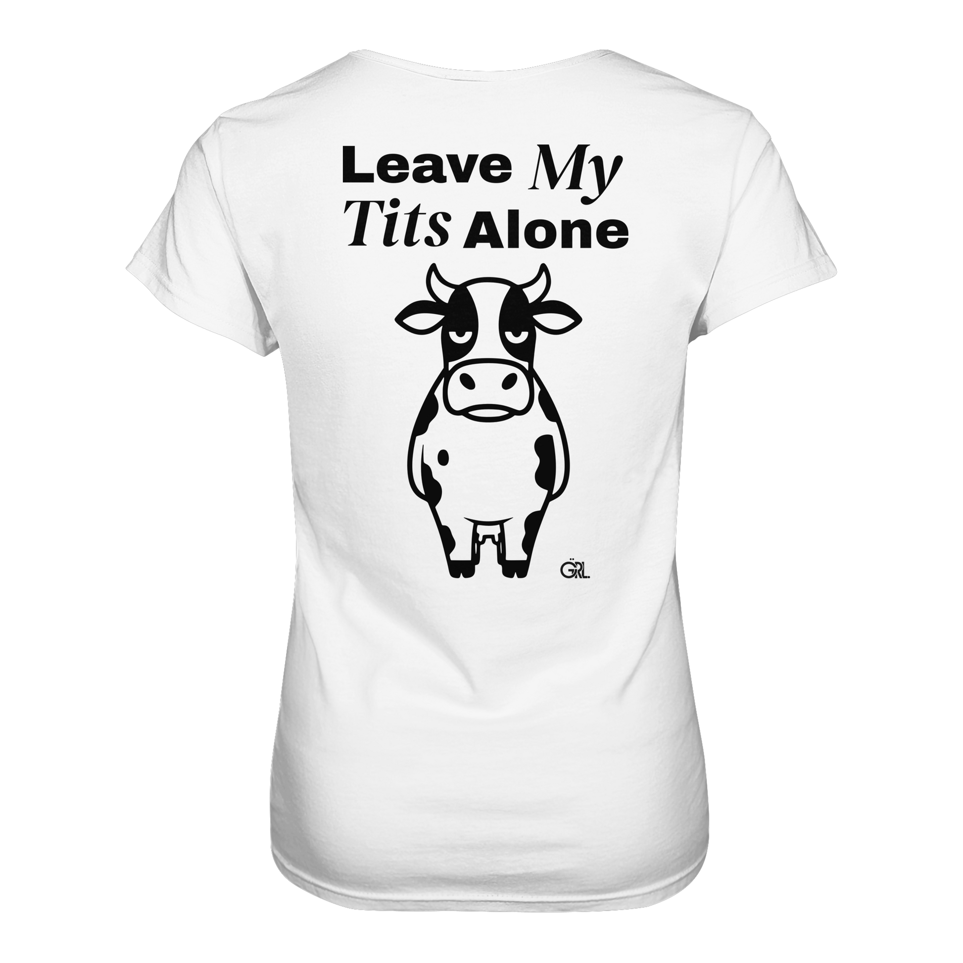 Angry Cow Rücken-Print – Weiss Fitted Shirt | GÖRL Feminist Statement Wear Berlin