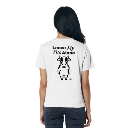 Angry Cow Rücken-Print – Weiss Fitted Shirt | GÖRL Feminist Statement Wear Berlin