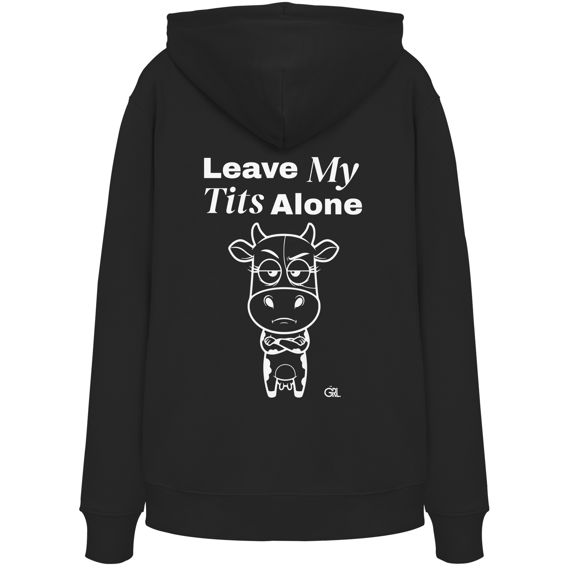 Annoyed Cow Rücken-Print – Schwarz Hoodie | GÖRL Feminist Statement Wear Berlin