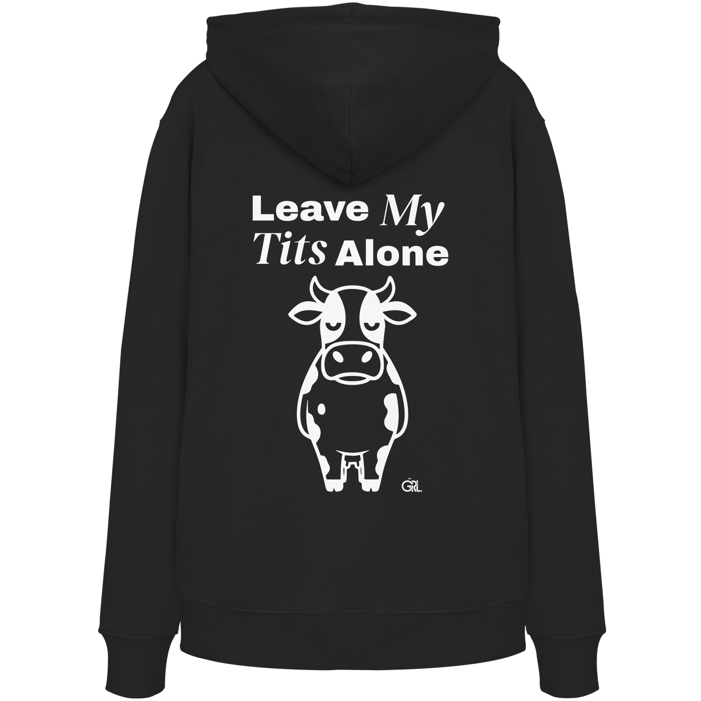 Angry Cow Rücken-Print – Schwarz Hoodie | GÖRL Feminist Statement Wear Berlin
