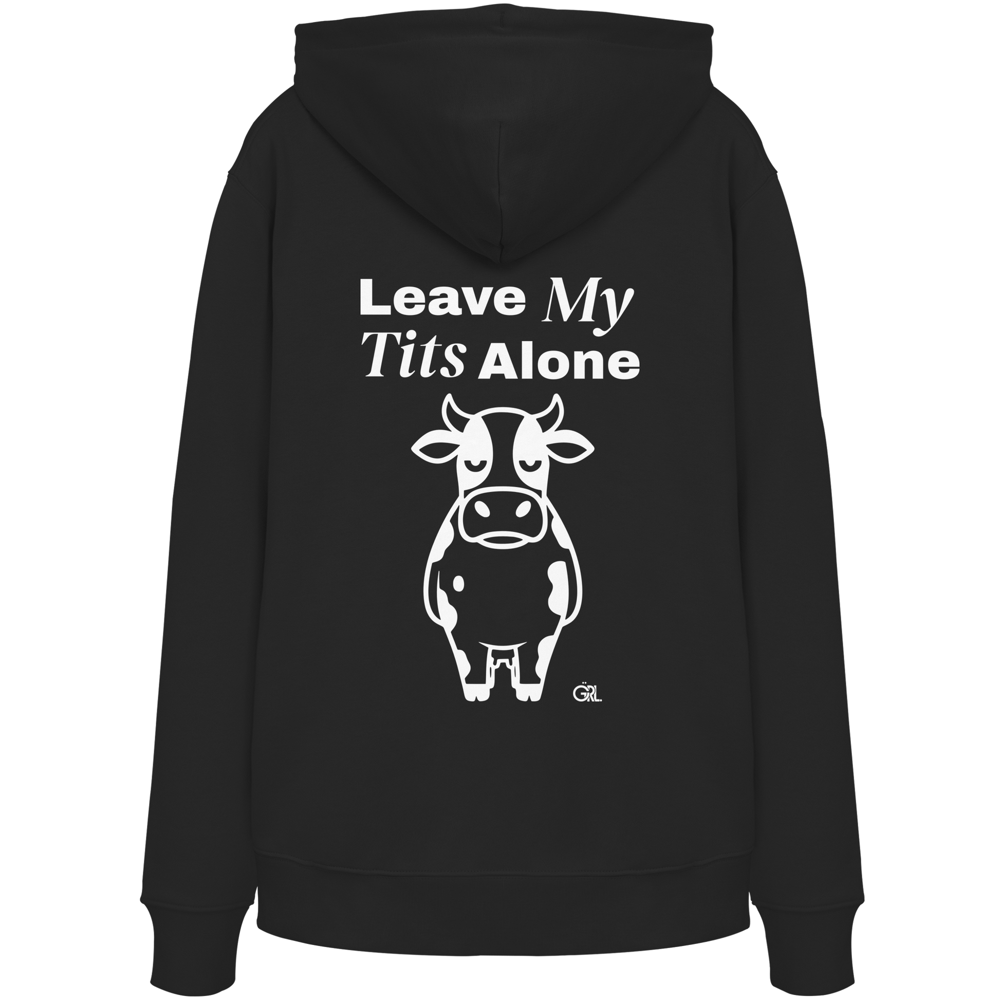Angry Cow Rücken-Print – Schwarz Hoodie | GÖRL Feminist Statement Wear Berlin